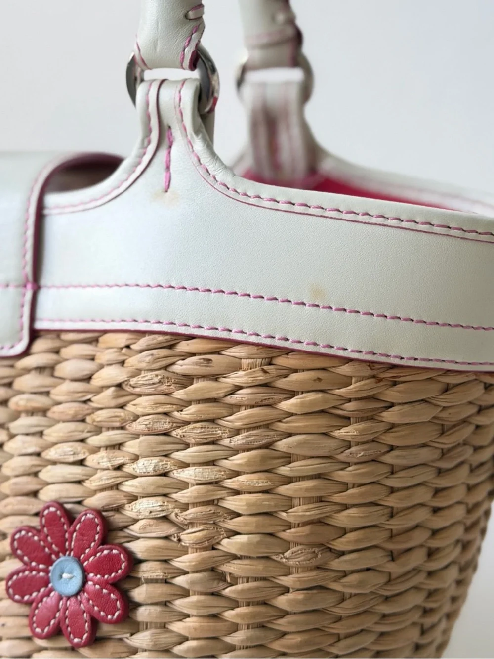 Y2K Coach Soho Straw Floral Basket Tote - Picture 16 of 16